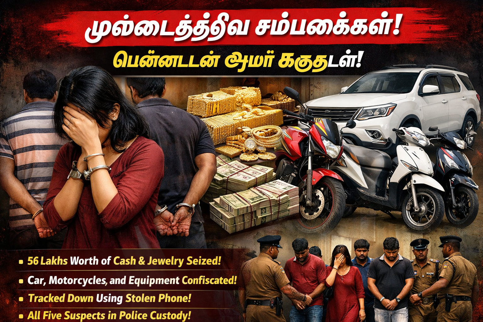 Mullaitivu Theft: Five Arrested