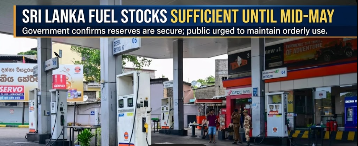 Sri Lanka Fuel Stocks Sufficient Until Mid-May.
