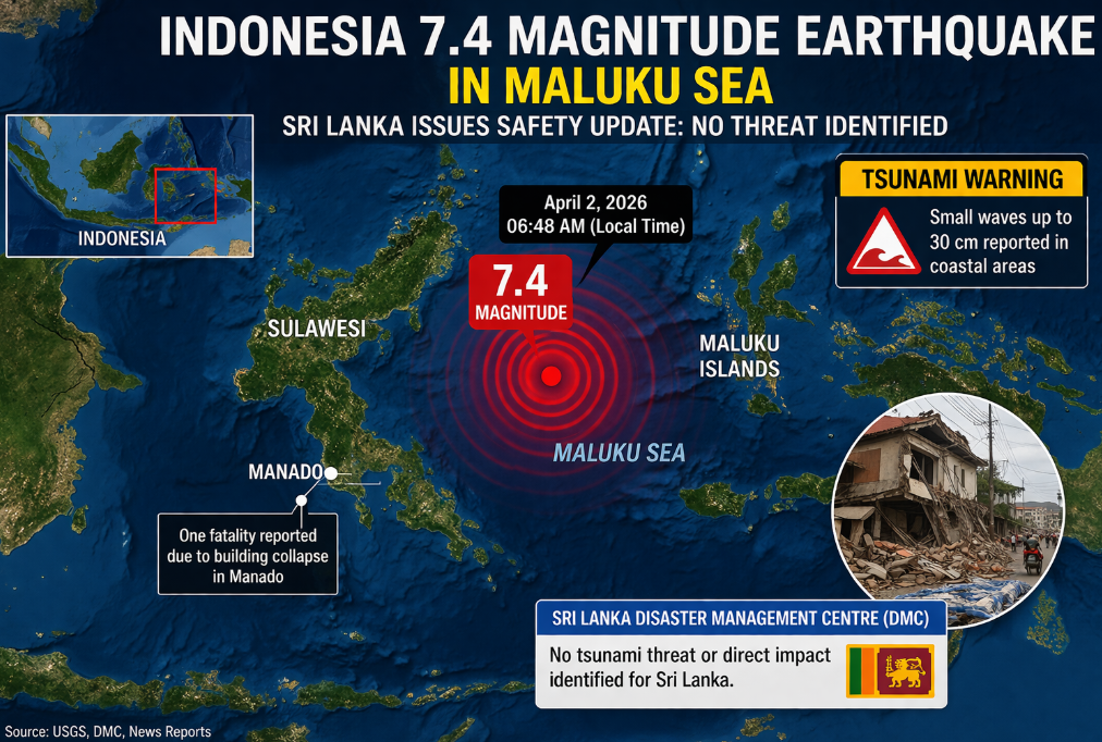 Indonesia 7.4 Quake: Sri Lanka Advisory.