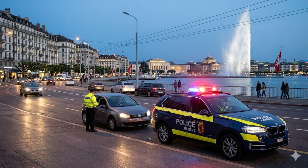 Swiss Police Stop French Customs Vehicle in Geneva
